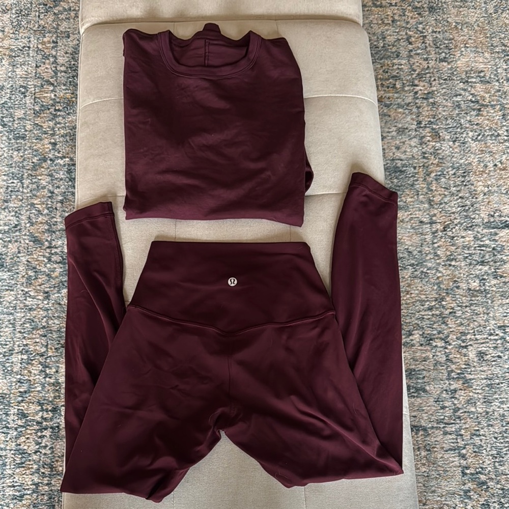 Worn 1 time Lululemon Garnet set - open to offers must go!